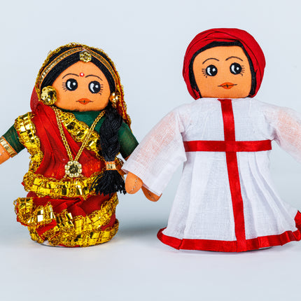 Traditional Gujarati Couple Handmade Cloth Doll