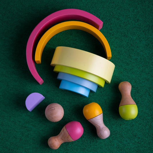 Rainbow Stackers And Bowling Pin Combo