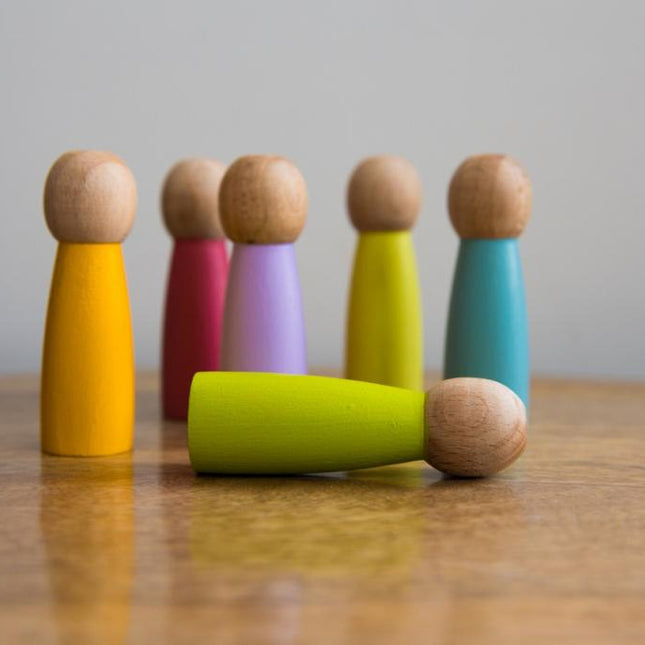 Rainbow Peg Family Montessori Waldorf Peg Dolls