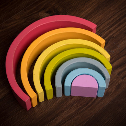 Rainbow Stacking Tunnel Blocks/Puzzle - Pastels